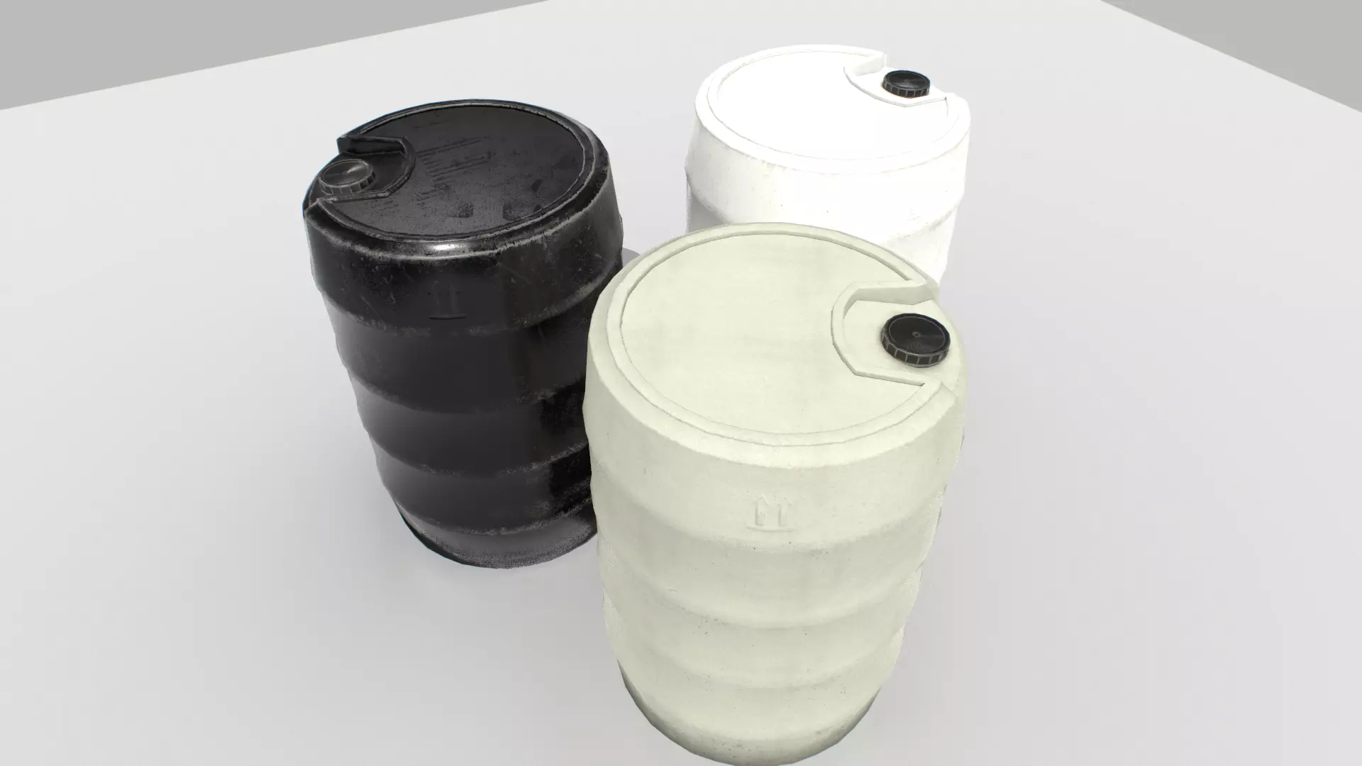 Plastic Barrel 4 Low-poly 3D model_0