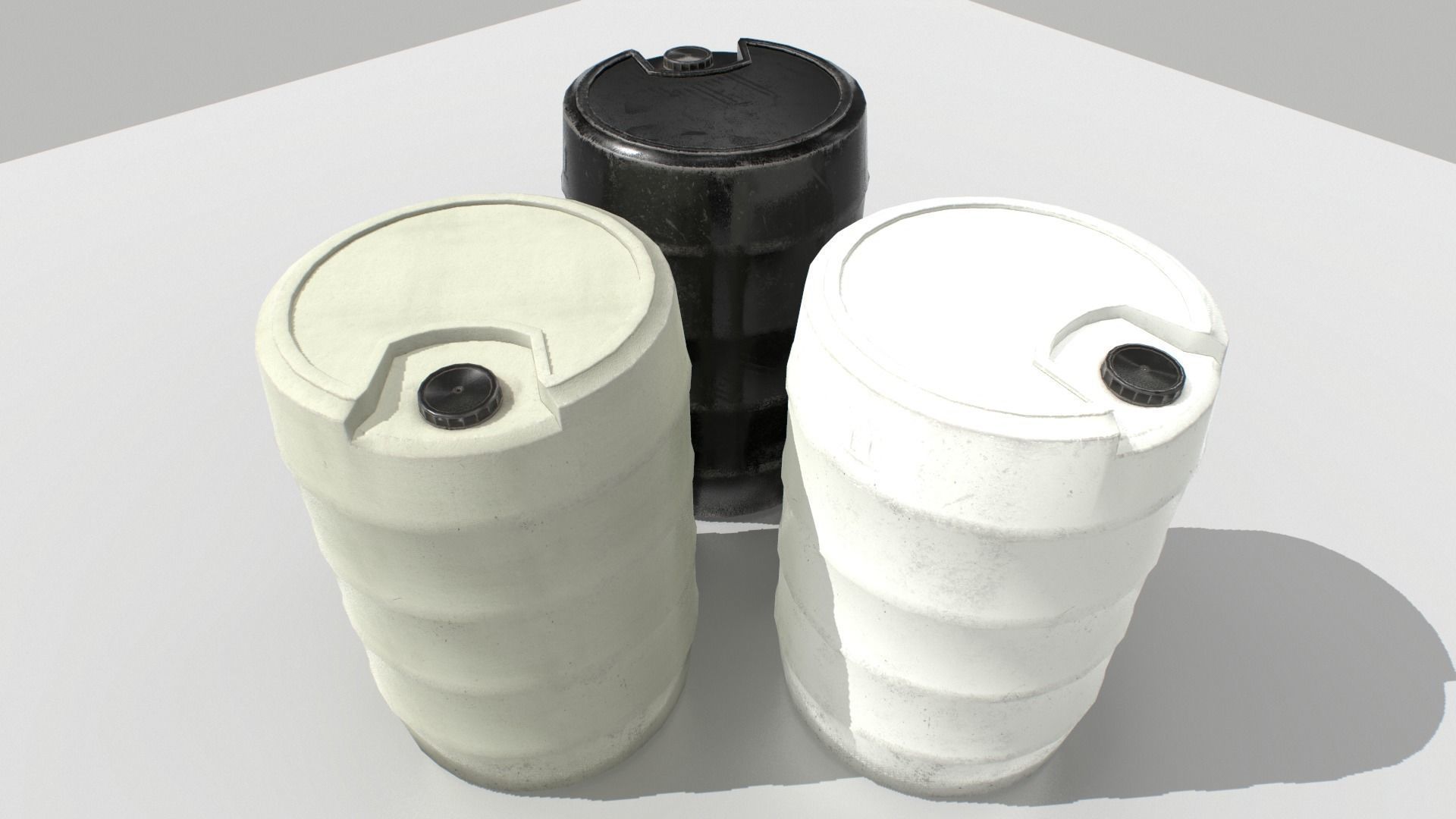 Plastic Barrel 4 Low-poly 3D model_1