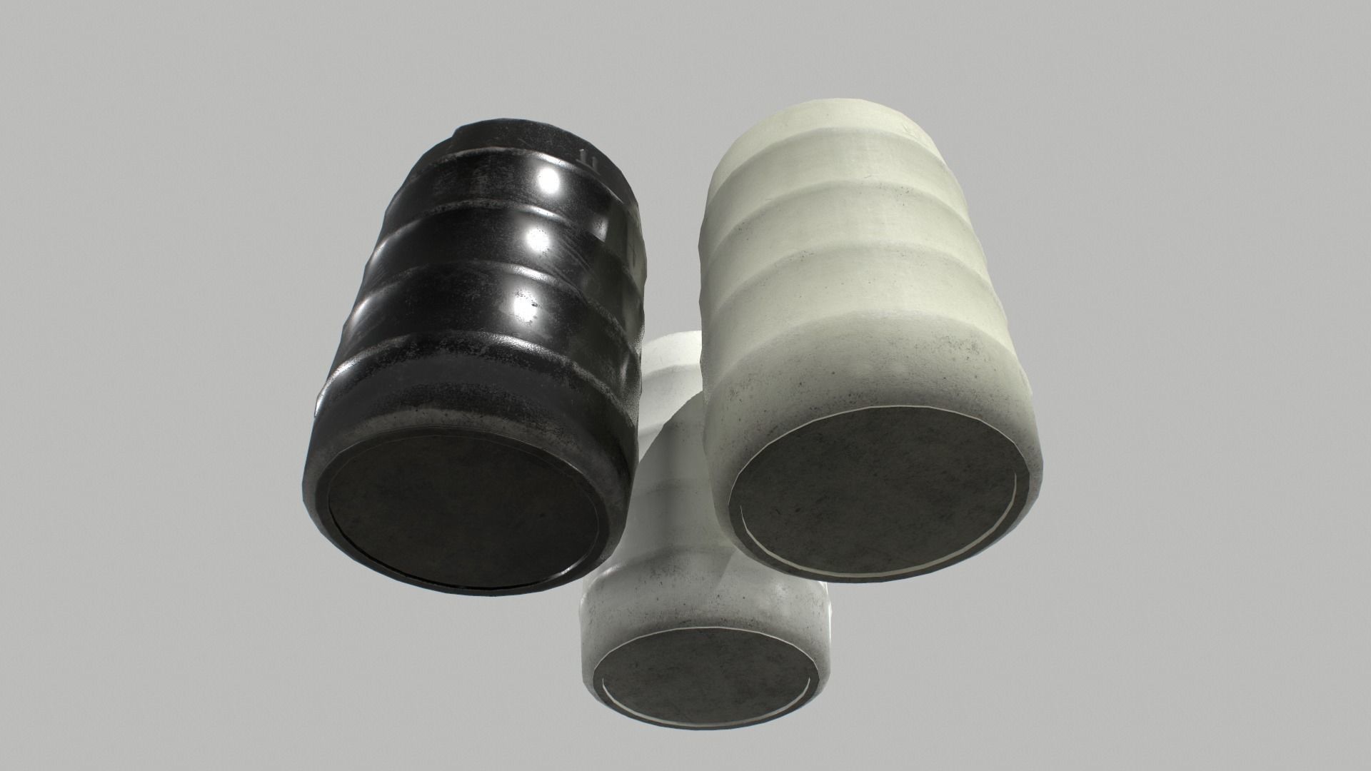 Plastic Barrel 4 Low-poly 3D model_4