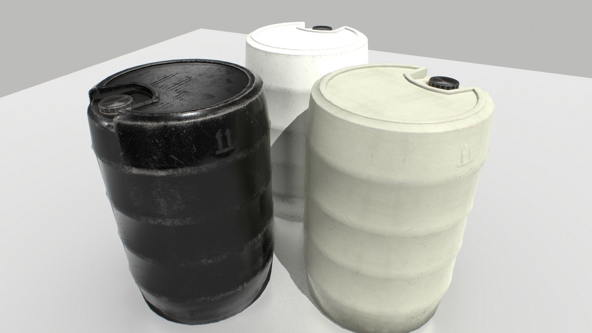 Plastic Barrel 4 Low-poly 3D model_3
