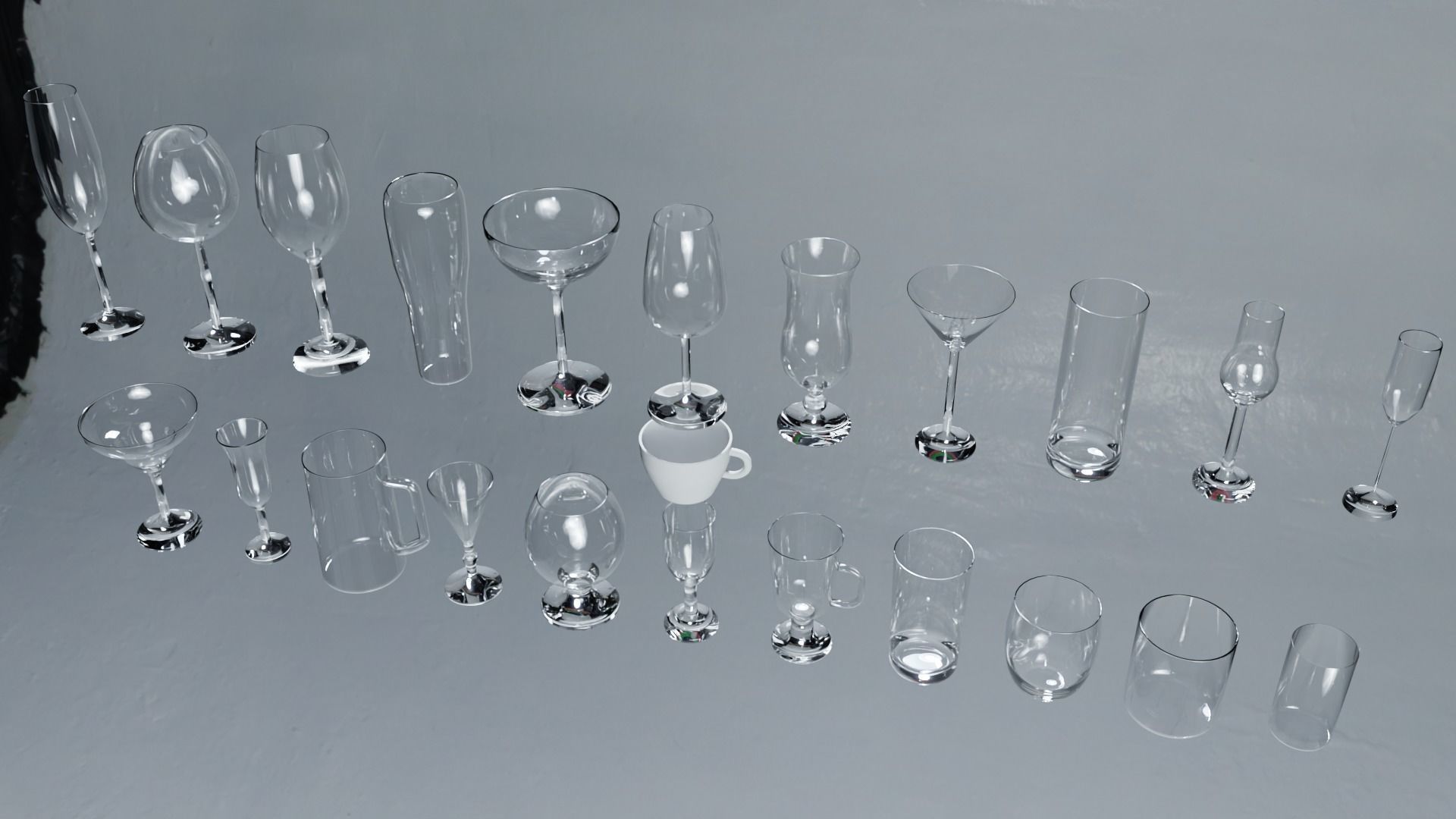 Glass pack collection - 3D model prop gameready Low-poly 3D model_24