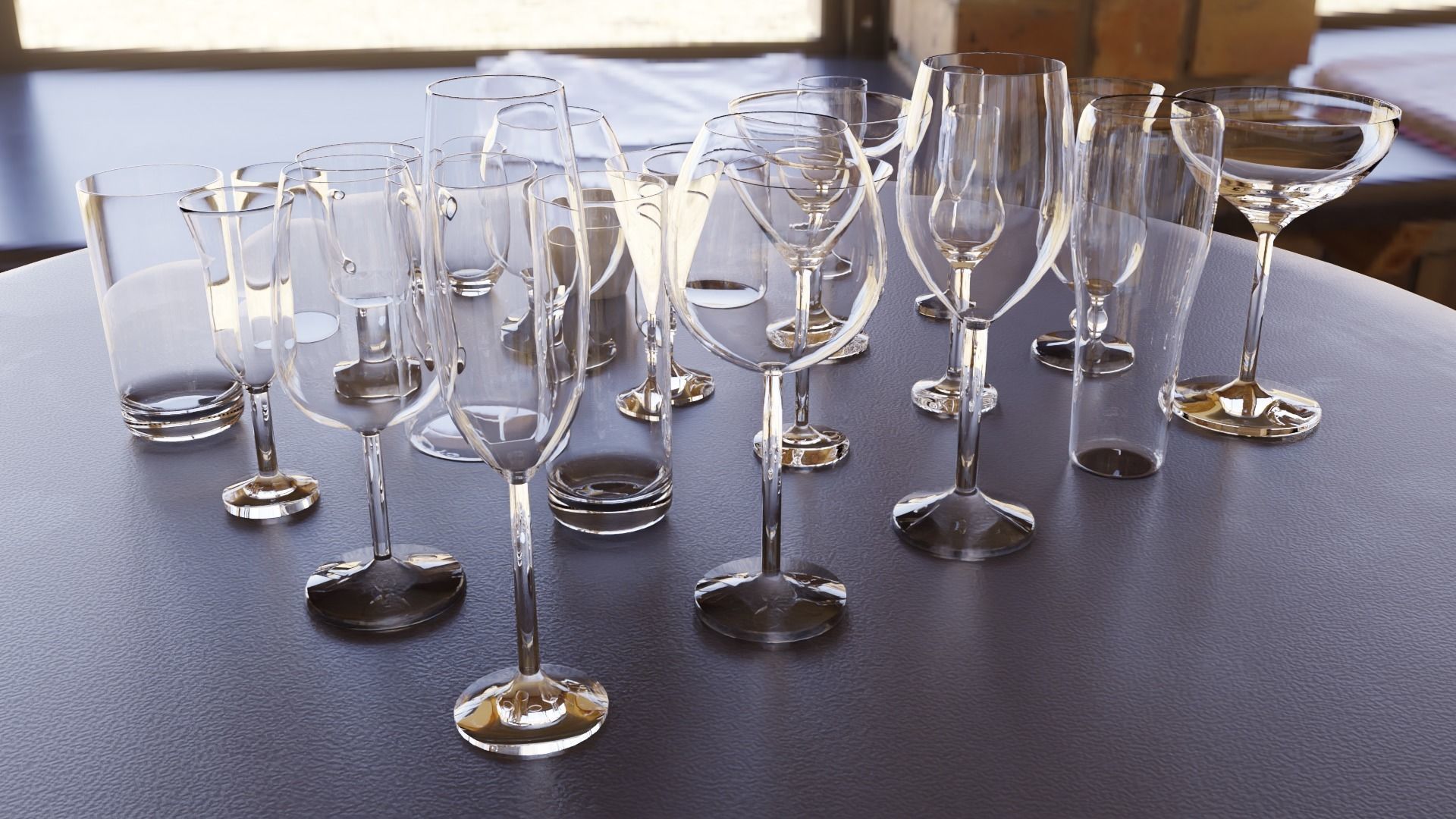 Glass pack collection - 3D model prop gameready Low-poly 3D model_11