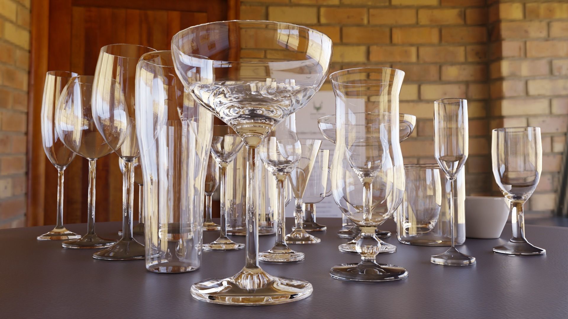 Glass pack collection - 3D model prop gameready Low-poly 3D model_5