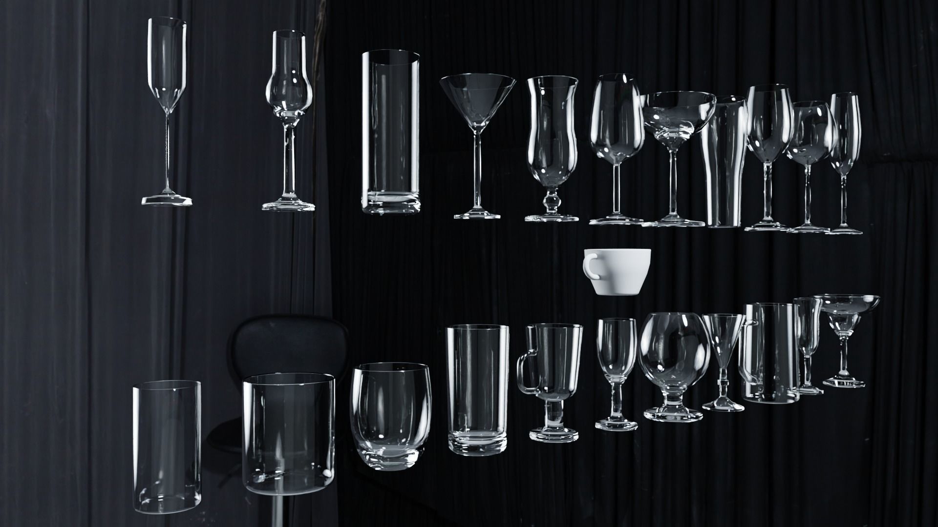 Glass pack collection - 3D model prop gameready Low-poly 3D model_22