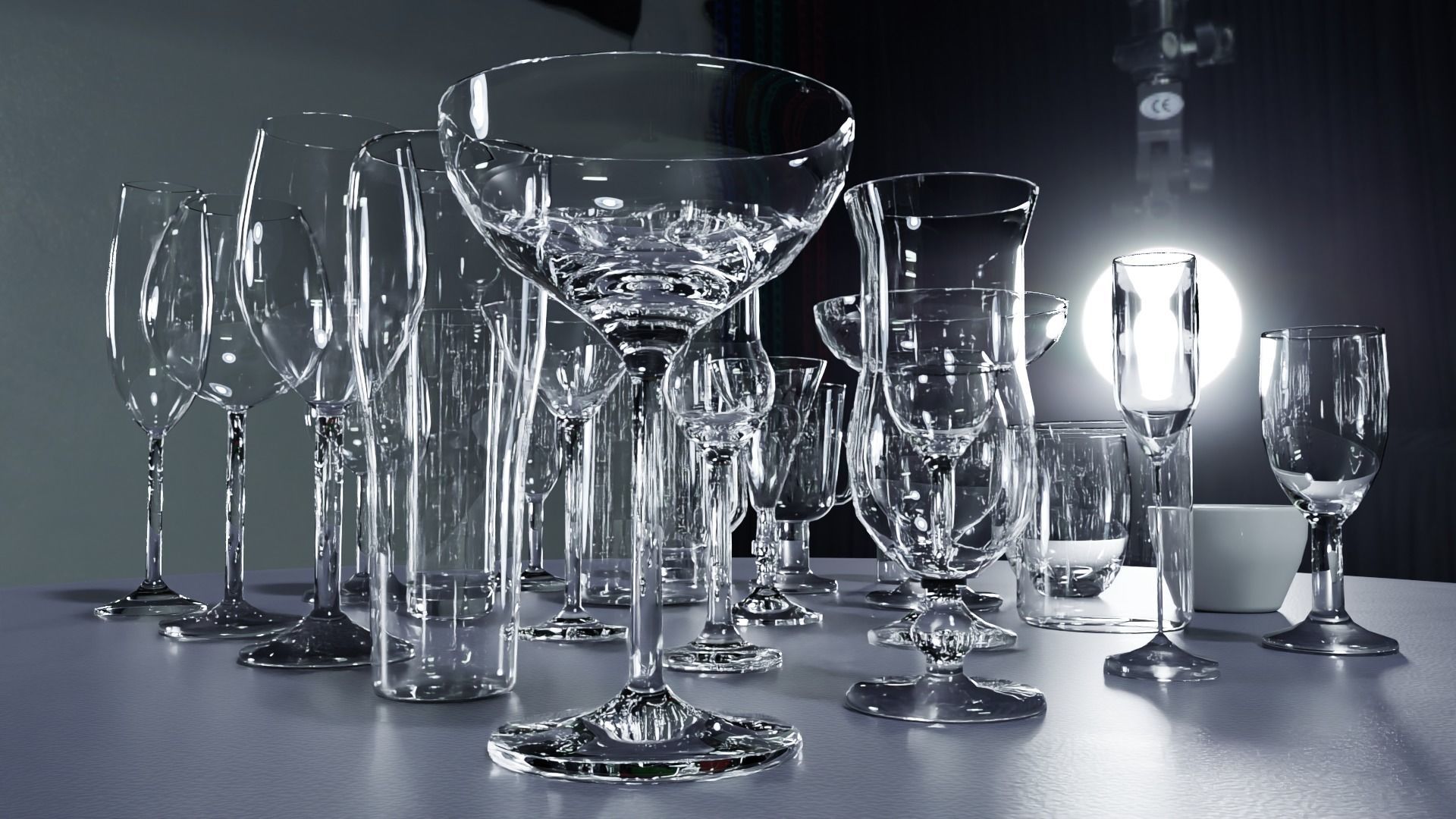 Glass pack collection - 3D model prop gameready Low-poly 3D model_4