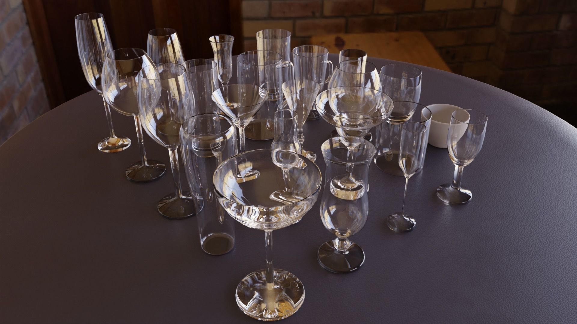 Glass pack collection - 3D model prop gameready Low-poly 3D model_8