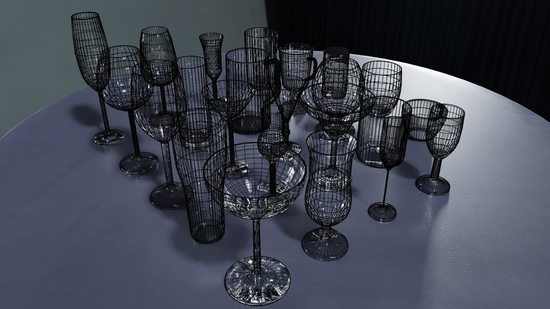 Glass pack collection - 3D model prop gameready Low-poly 3D model_28