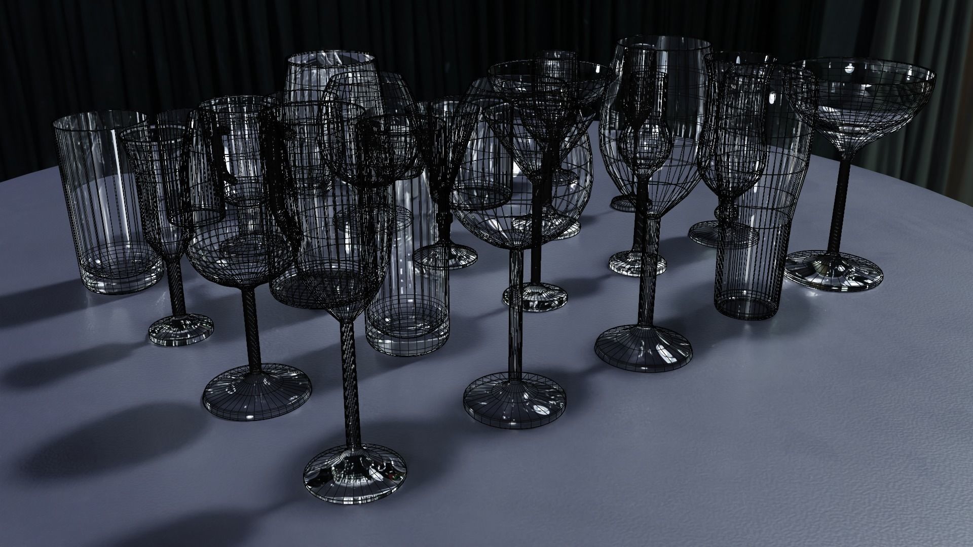 Glass pack collection - 3D model prop gameready Low-poly 3D model_26