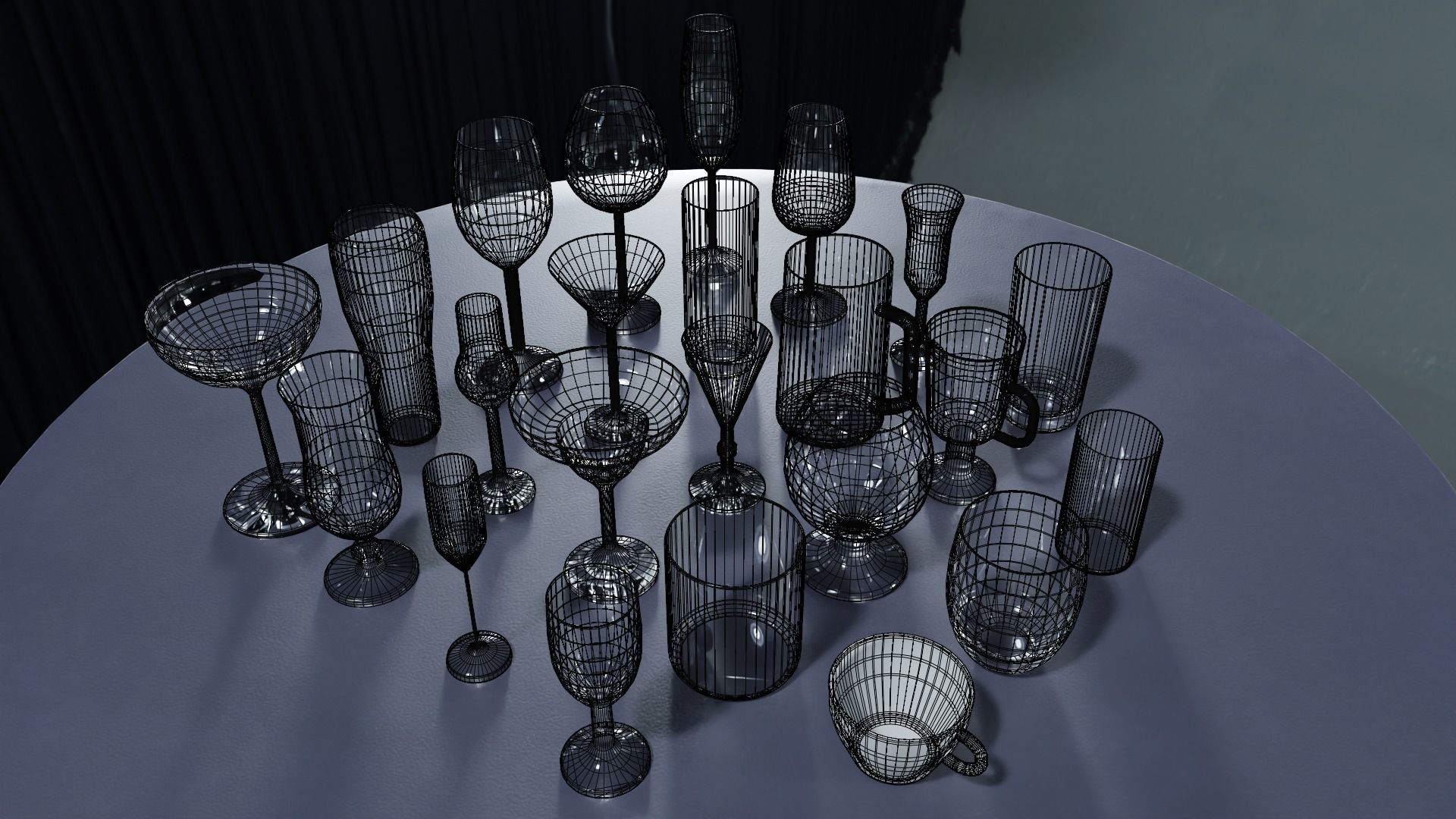 Glass pack collection - 3D model prop gameready Low-poly 3D model_30