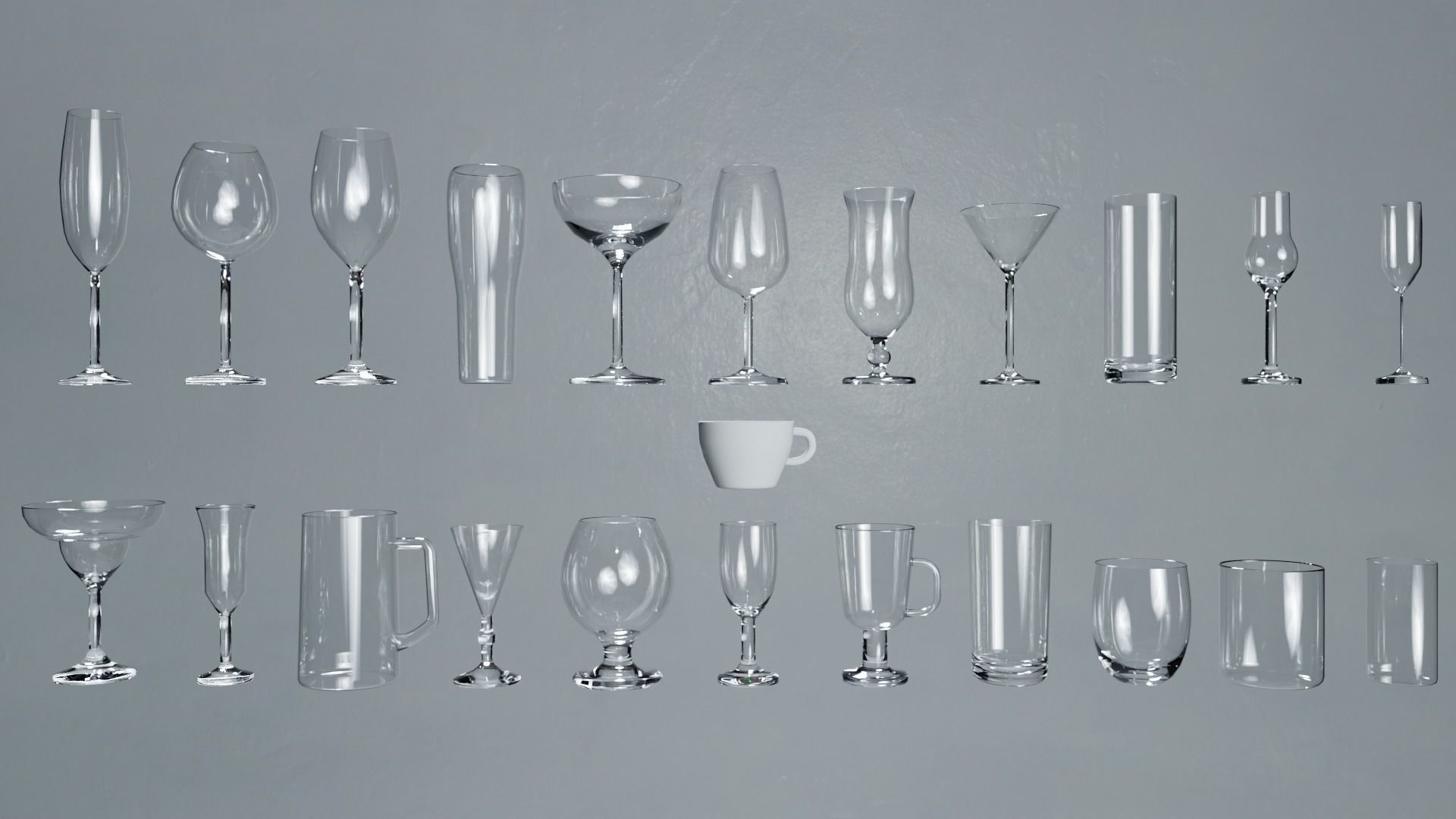 Glass pack collection - 3D model prop gameready Low-poly 3D model_21