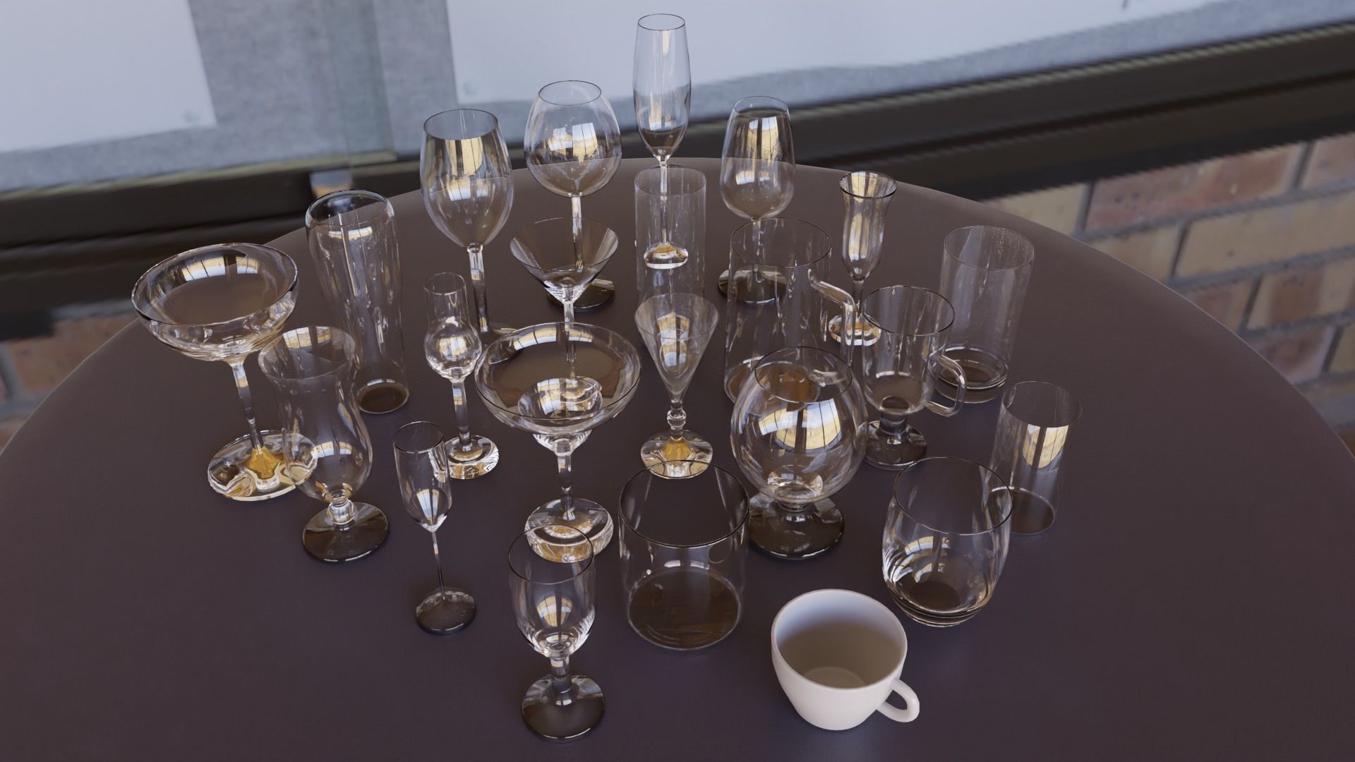 Glass pack collection - 3D model prop gameready Low-poly 3D model_17
