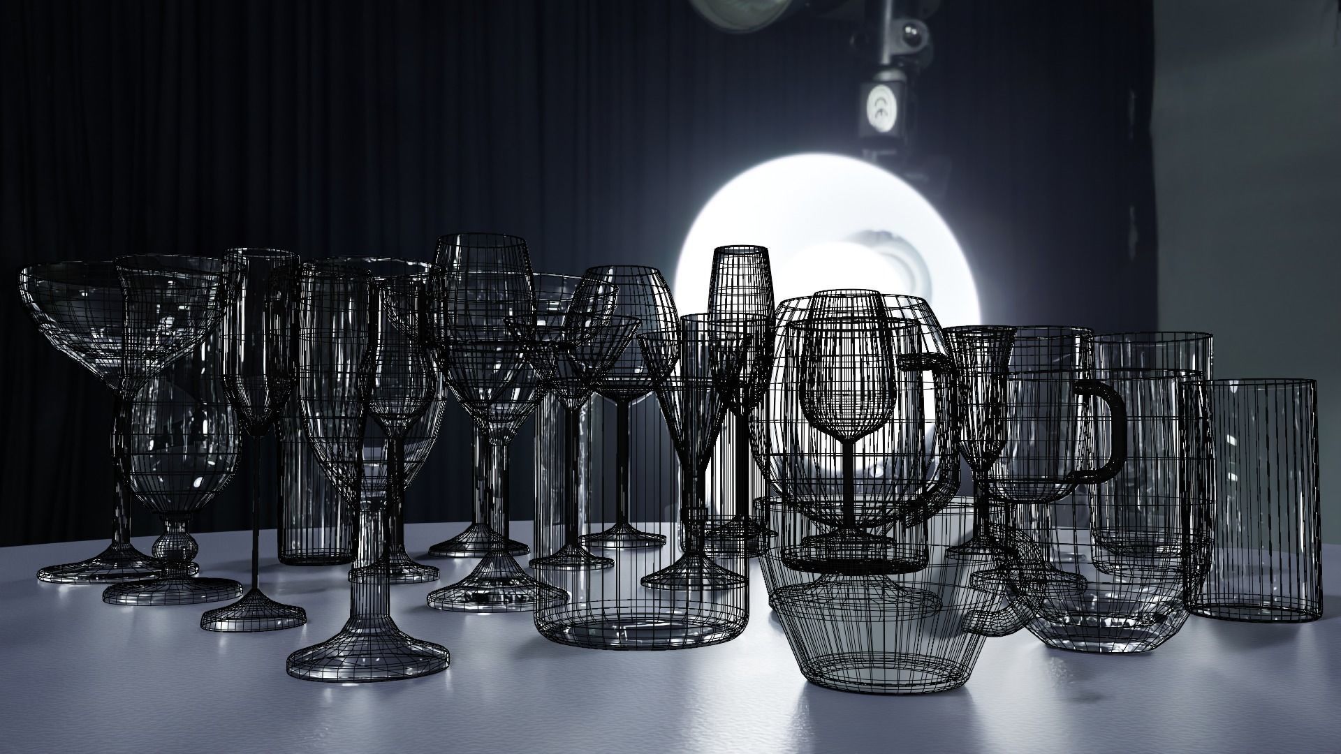 Glass pack collection - 3D model prop gameready Low-poly 3D model_27