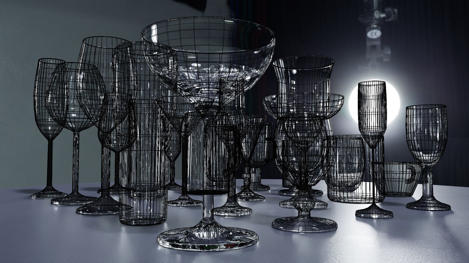 Glass pack collection - 3D model prop gameready Low-poly 3D model_25