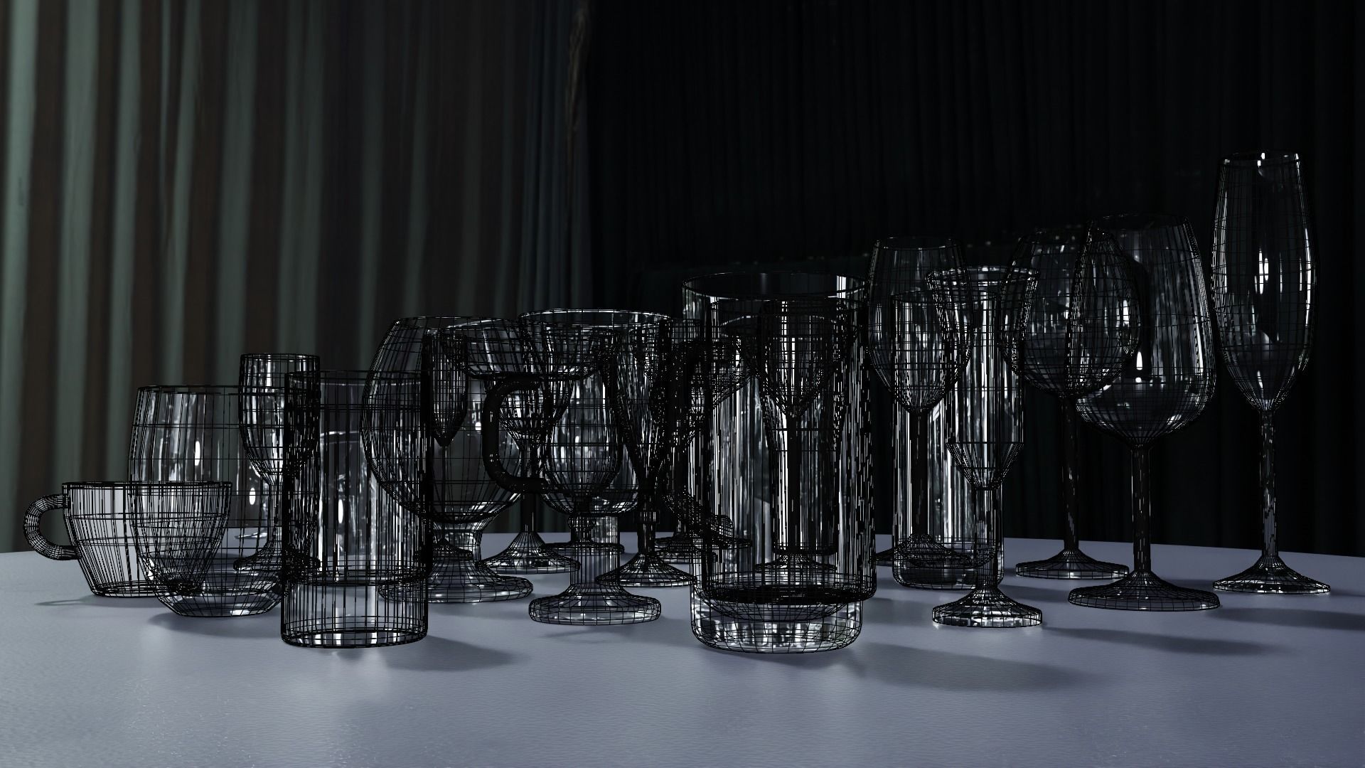 Glass pack collection - 3D model prop gameready Low-poly 3D model_29