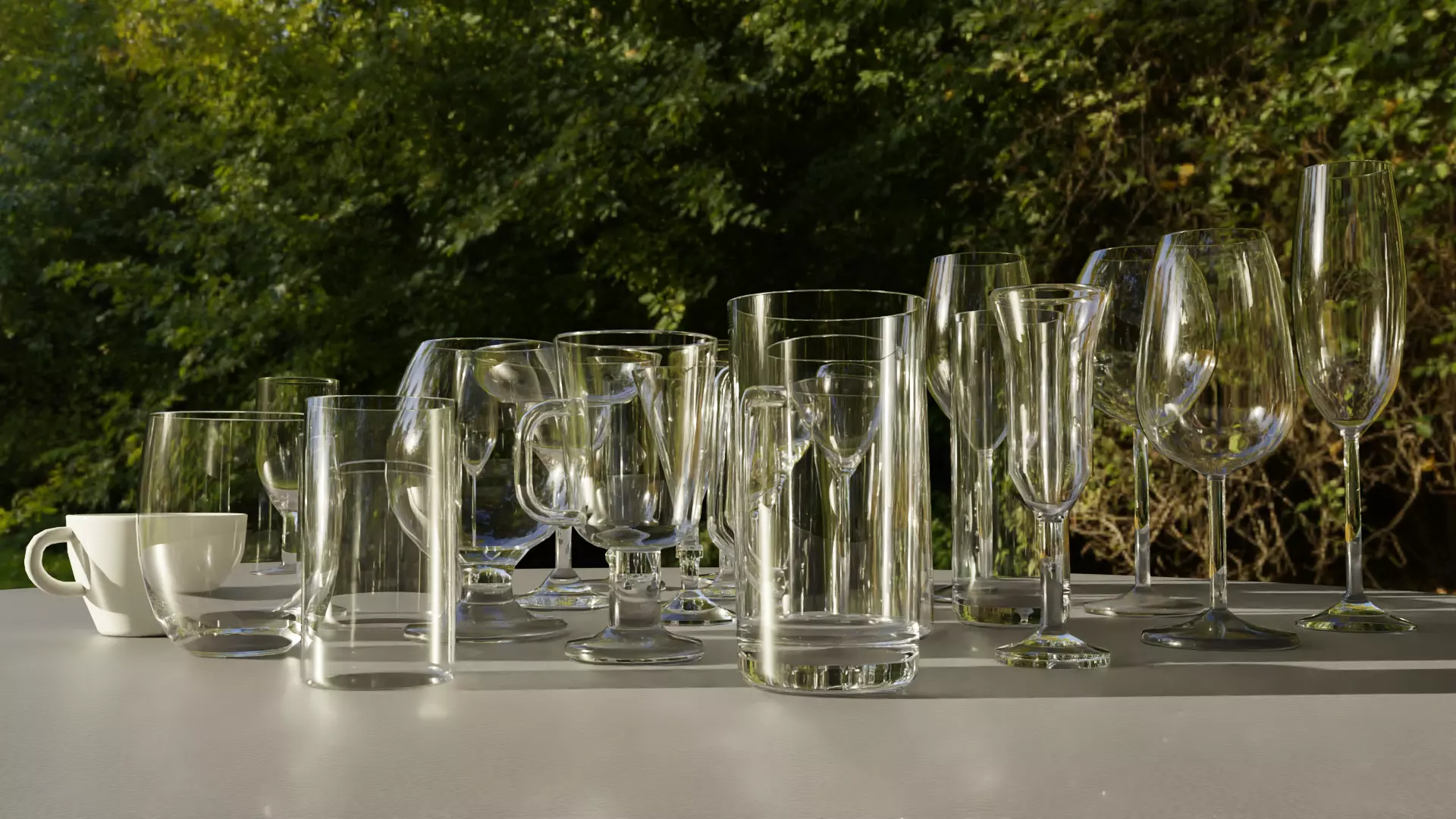 Glass pack collection - 3D model prop gameready Low-poly 3D model_0