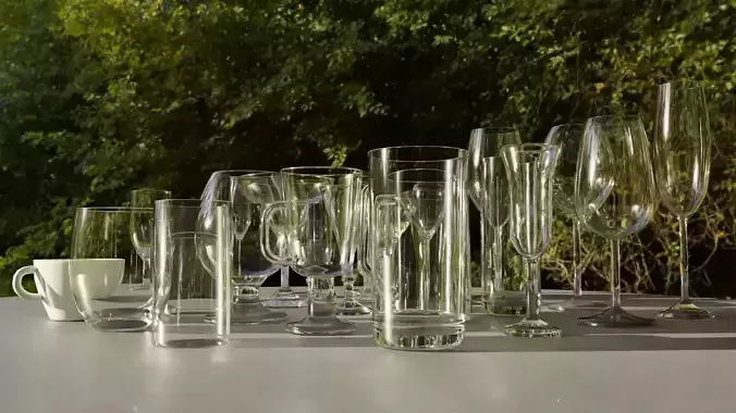 Glass pack collection - 3D model prop gameready