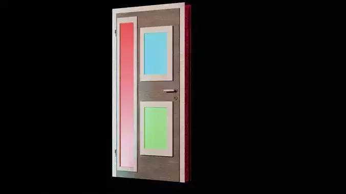 The Wood door with real textures-4K