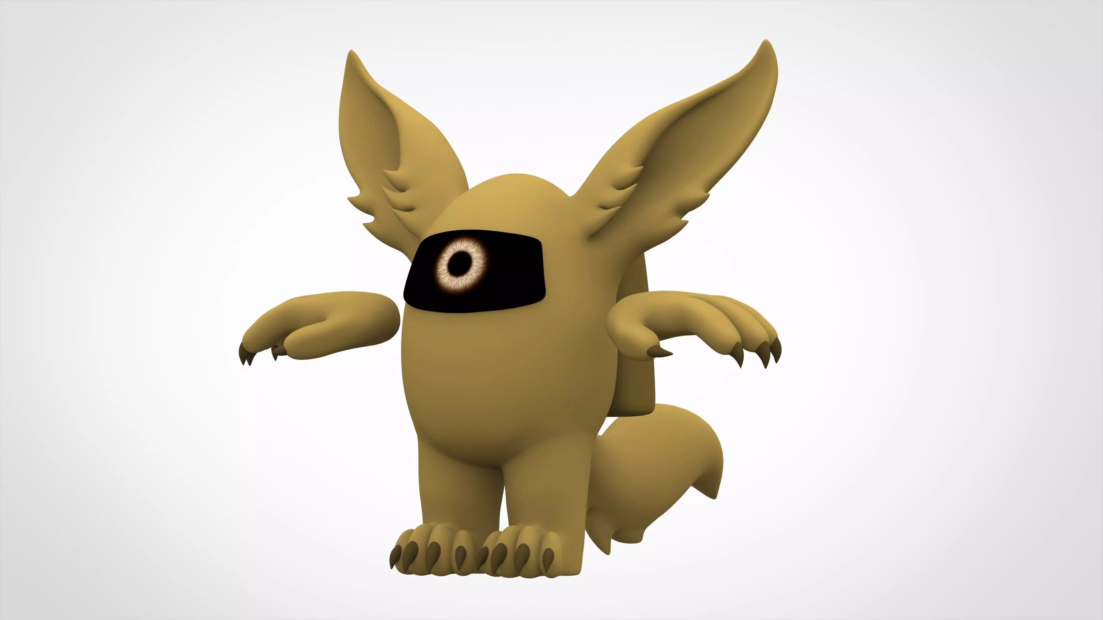 Among Us Gold Werewolf Low-poly 3D model