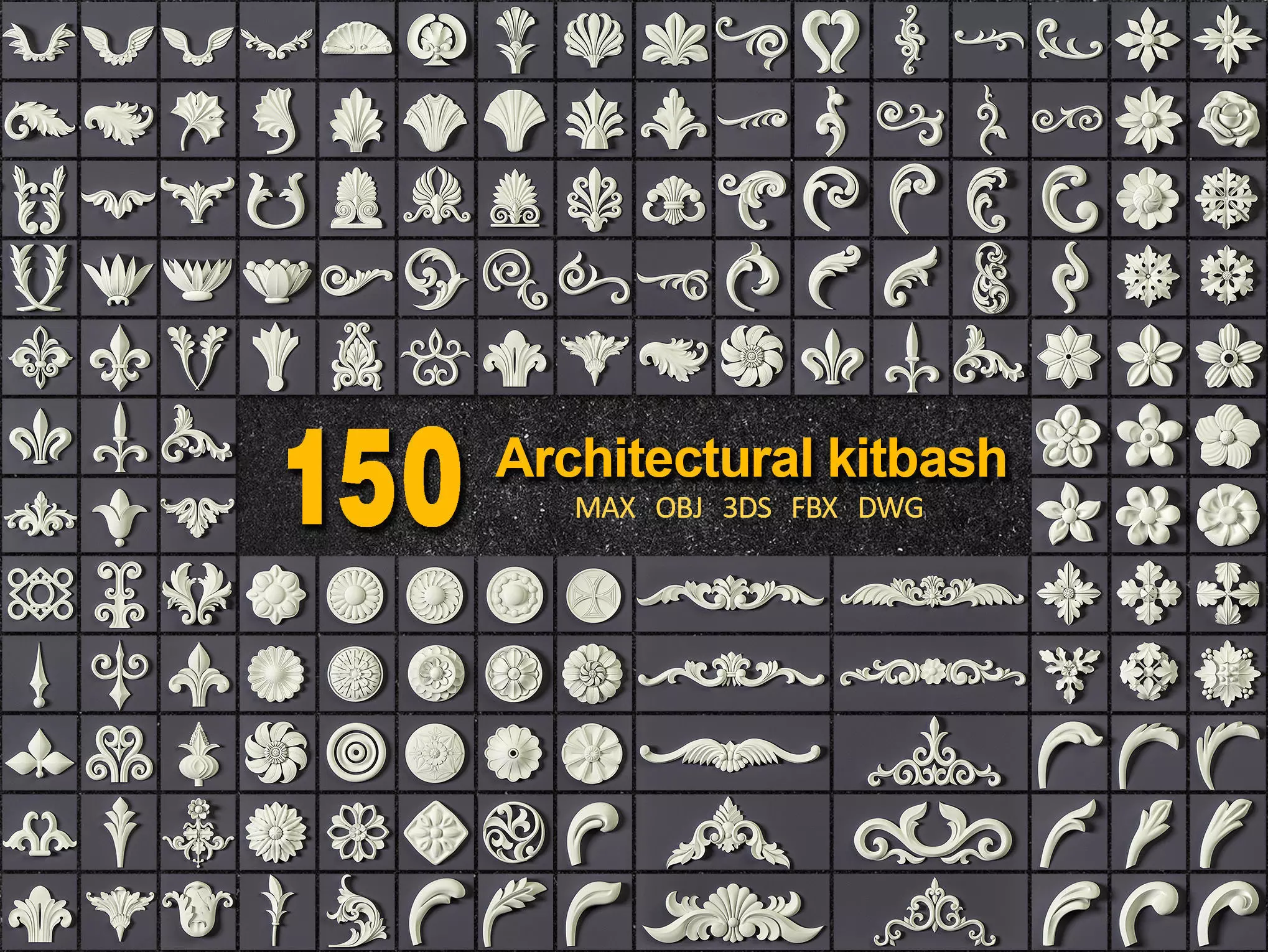 150 ARCHITECTURAL KITBASH - VOL 01  3D model_0