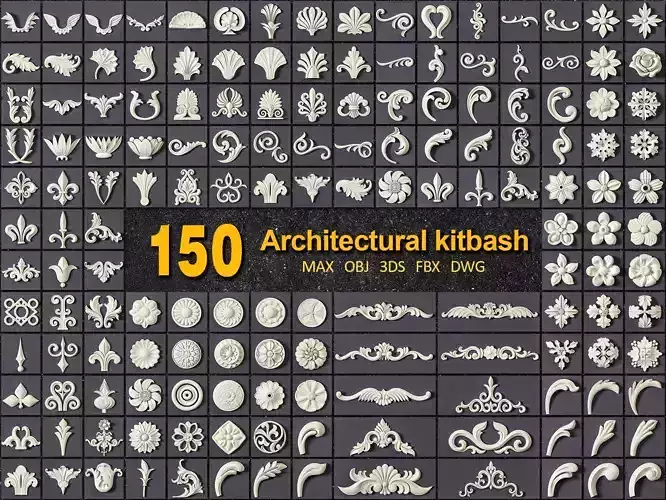 150 ARCHITECTURAL KITBASH - VOL 01  3D model