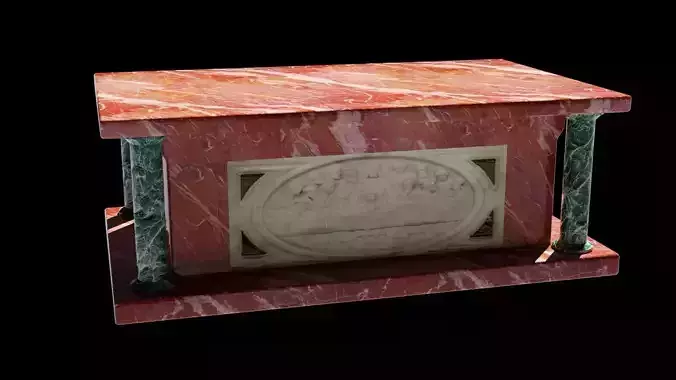 Altar 3D model marble casket Low-poly 3D model