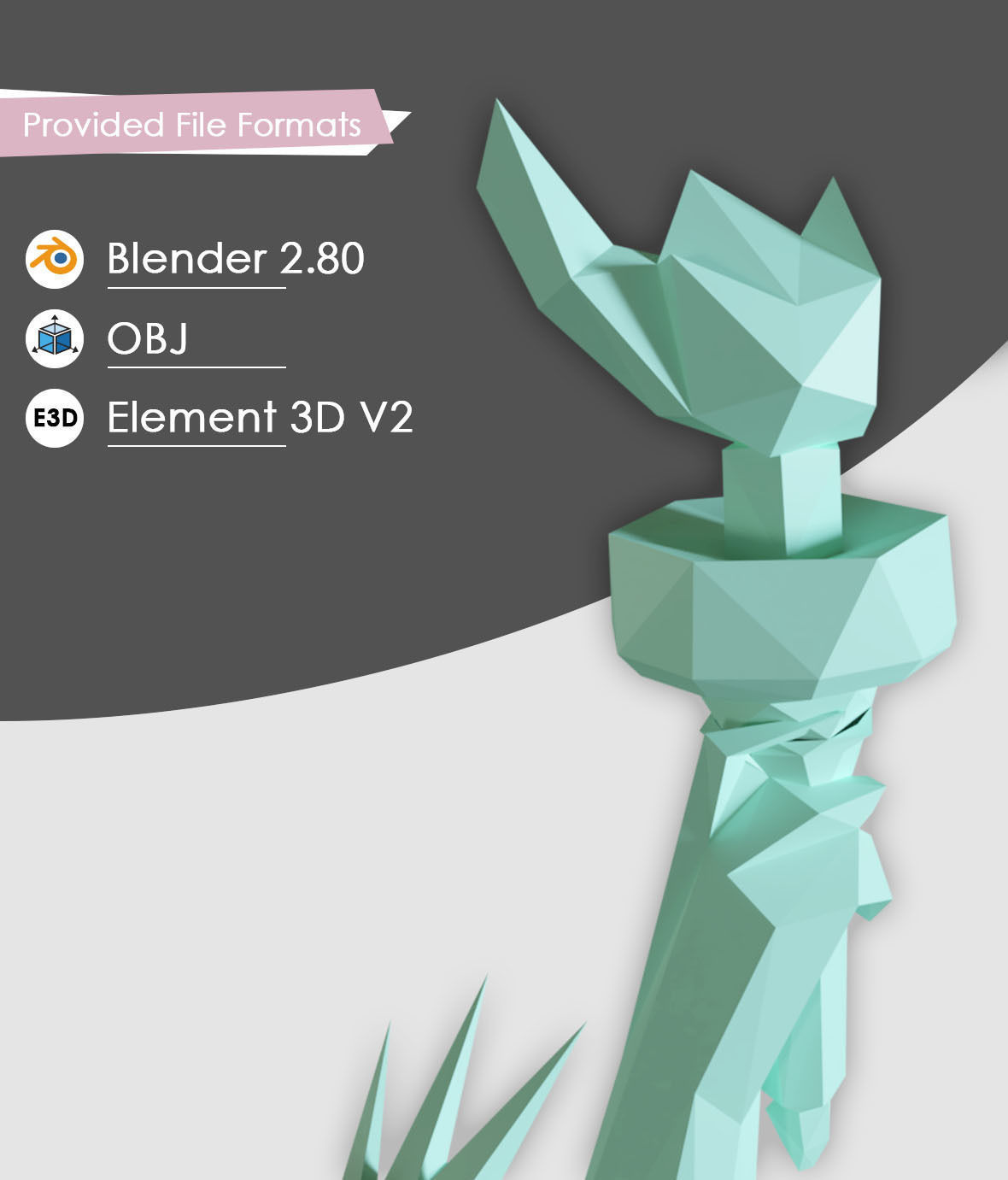 Low poly Statue of Liberty Low-poly 3D model_3