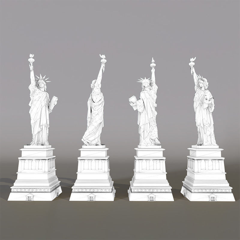 Low poly Statue of Liberty Low-poly 3D model_6