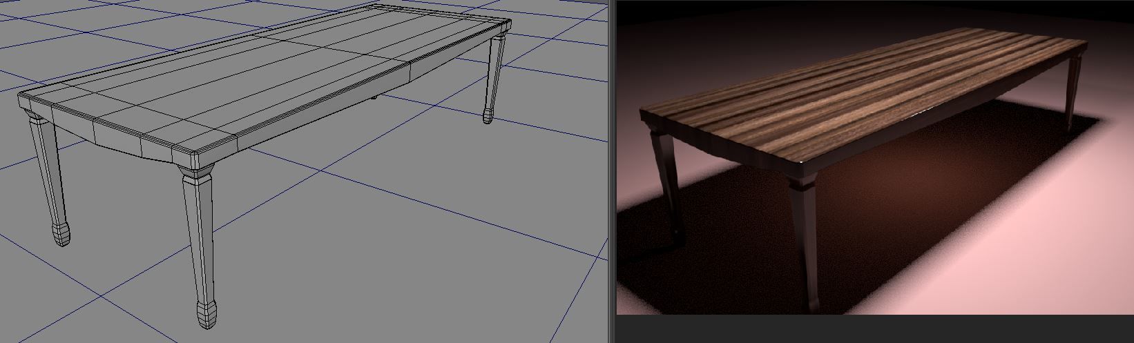 Dining Room Set - Basic Low-poly 3D model_2