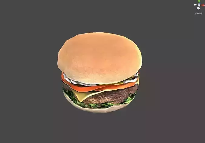 burger with meat and cheese  Low-poly 3D model