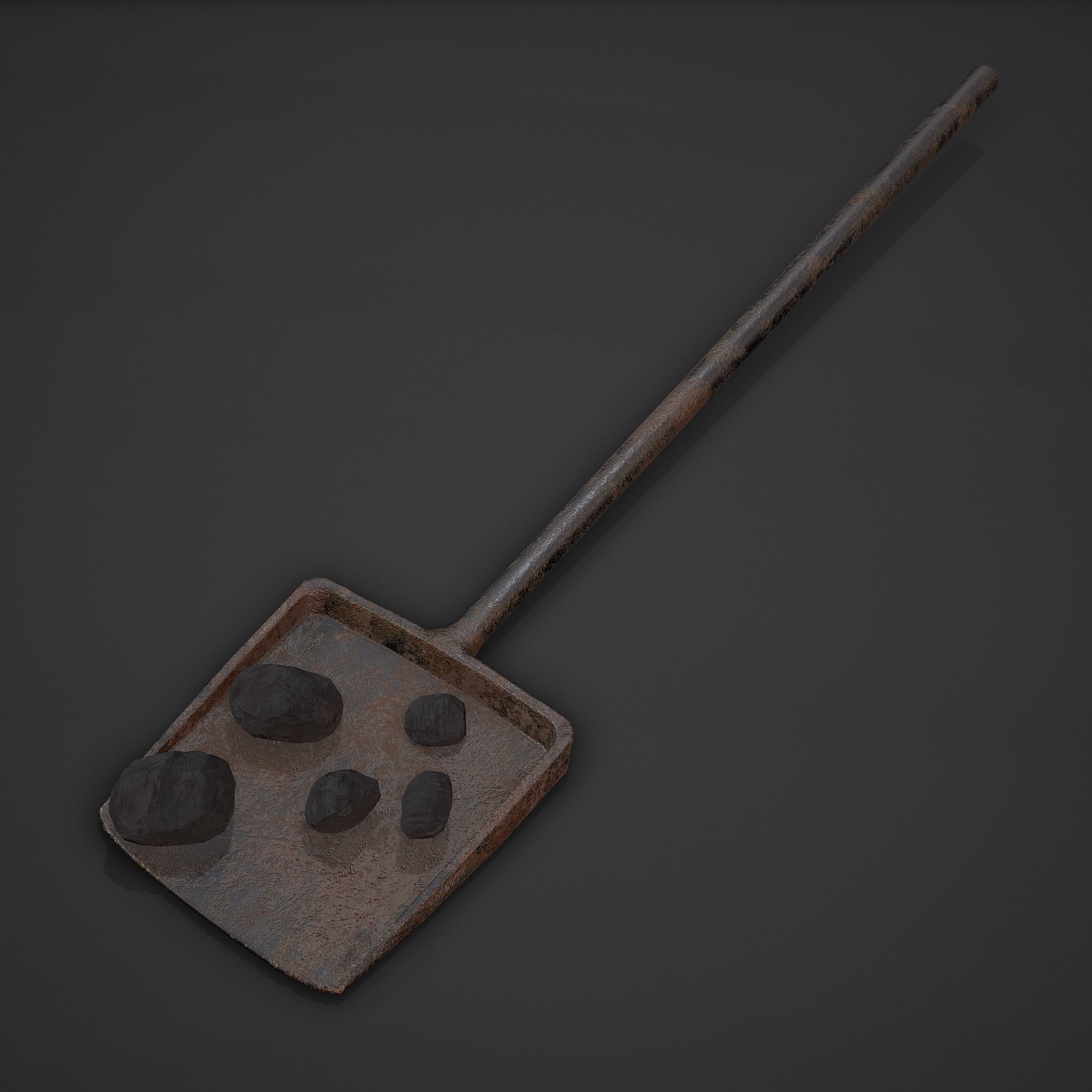 Coal and Coal Shovel  3D Model Collection_3