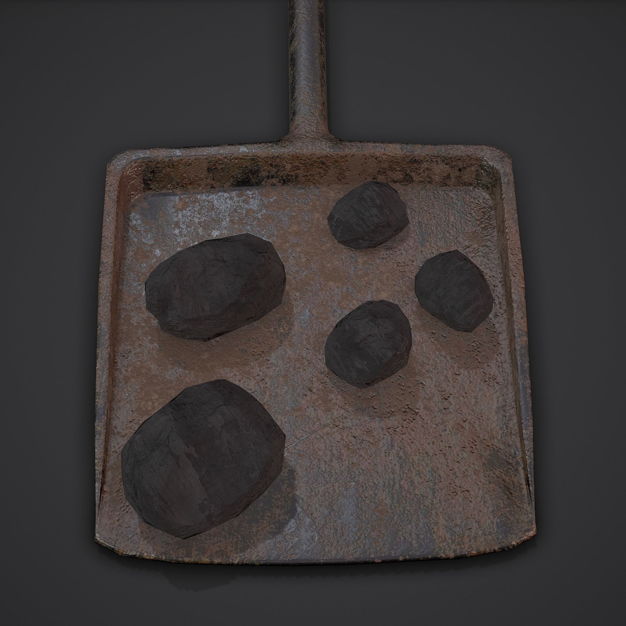 Coal and Coal Shovel  3D Model Collection_6