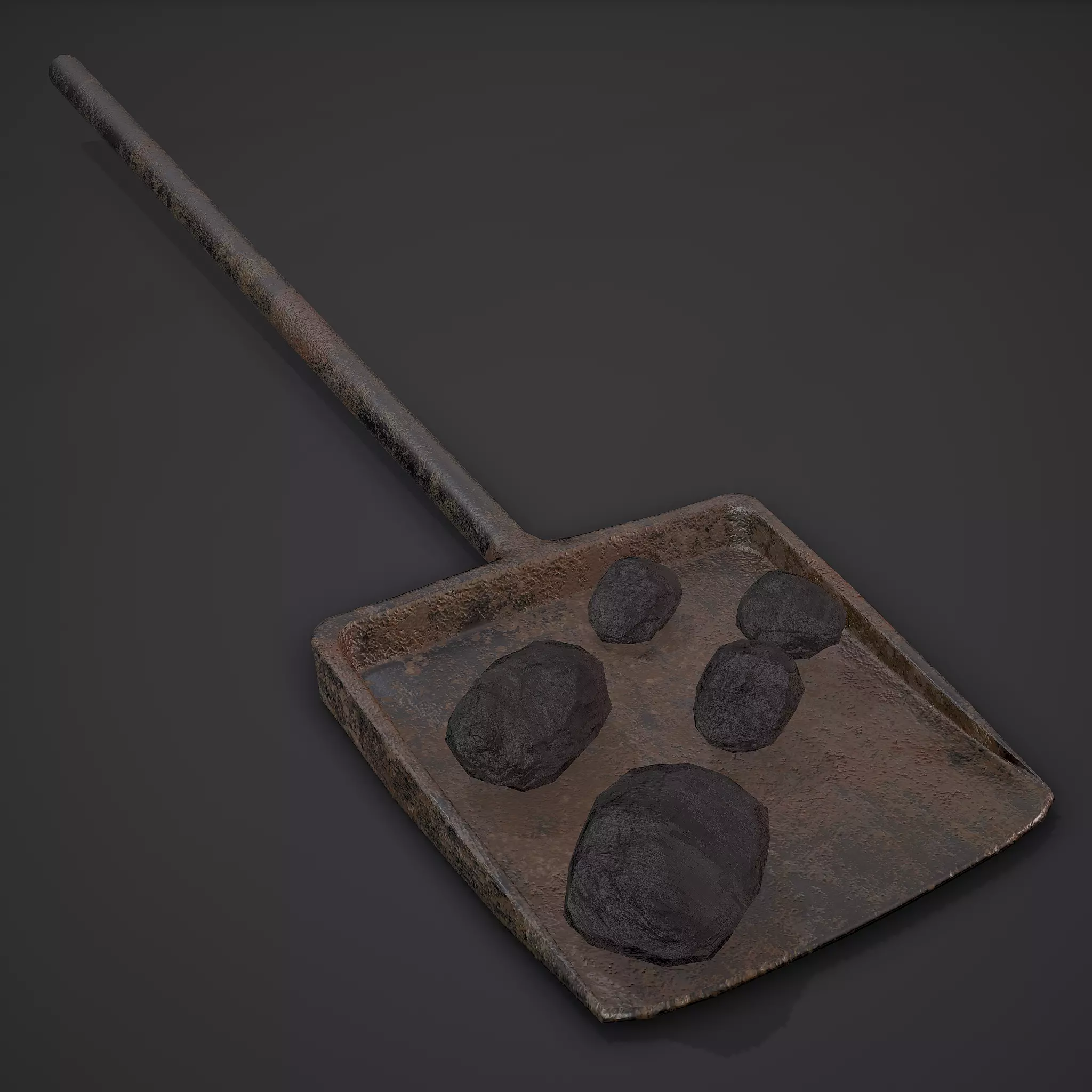 Coal and Coal Shovel  3D Model Collection_0