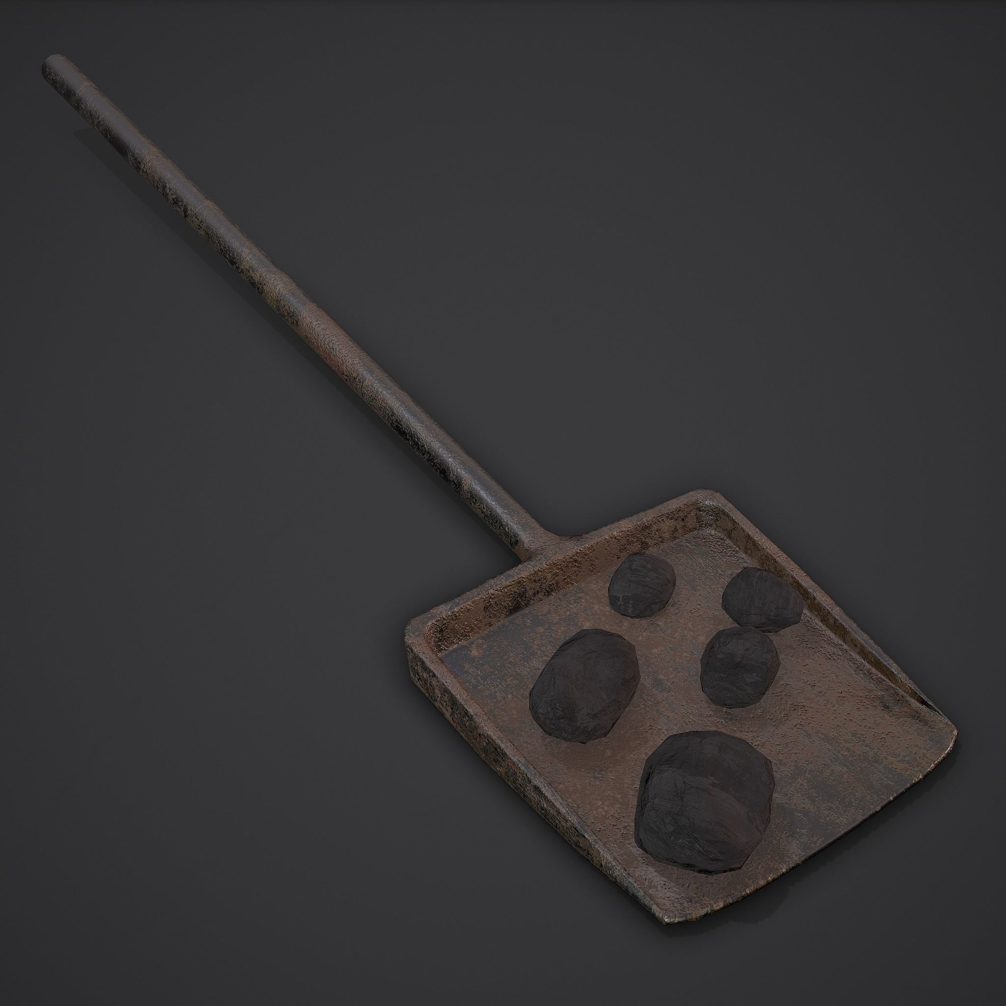 Coal and Coal Shovel  3D Model Collection_7