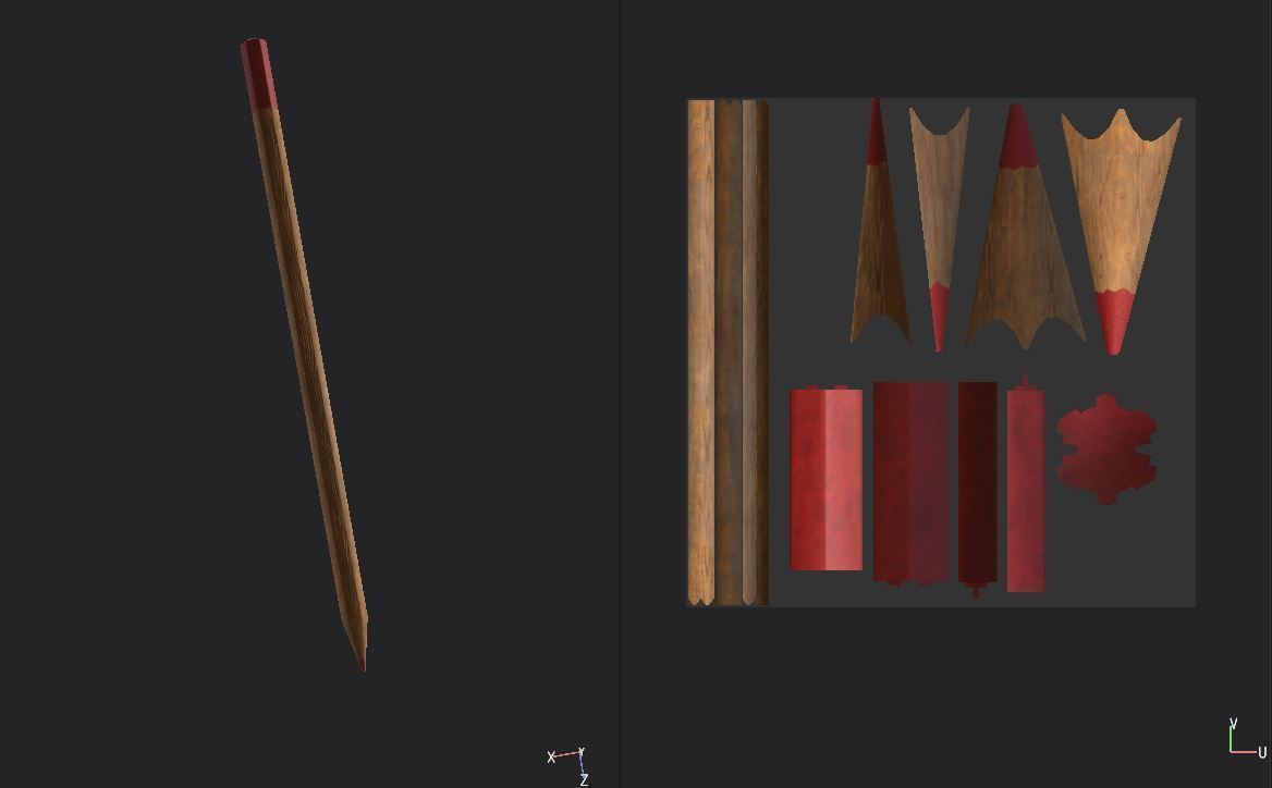 Colored pencils Low-poly 3D model_8