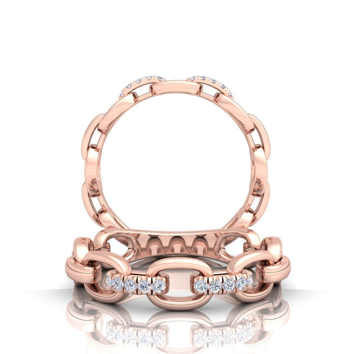 Cuban Link Ring  3D print model_5