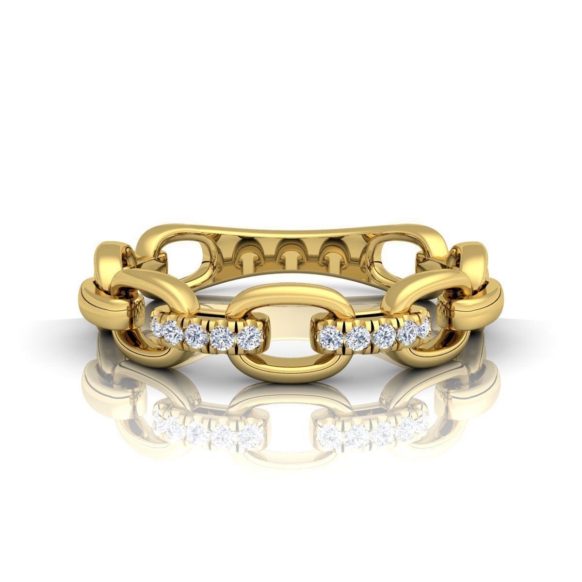 Cuban Link Ring  3D print model_3