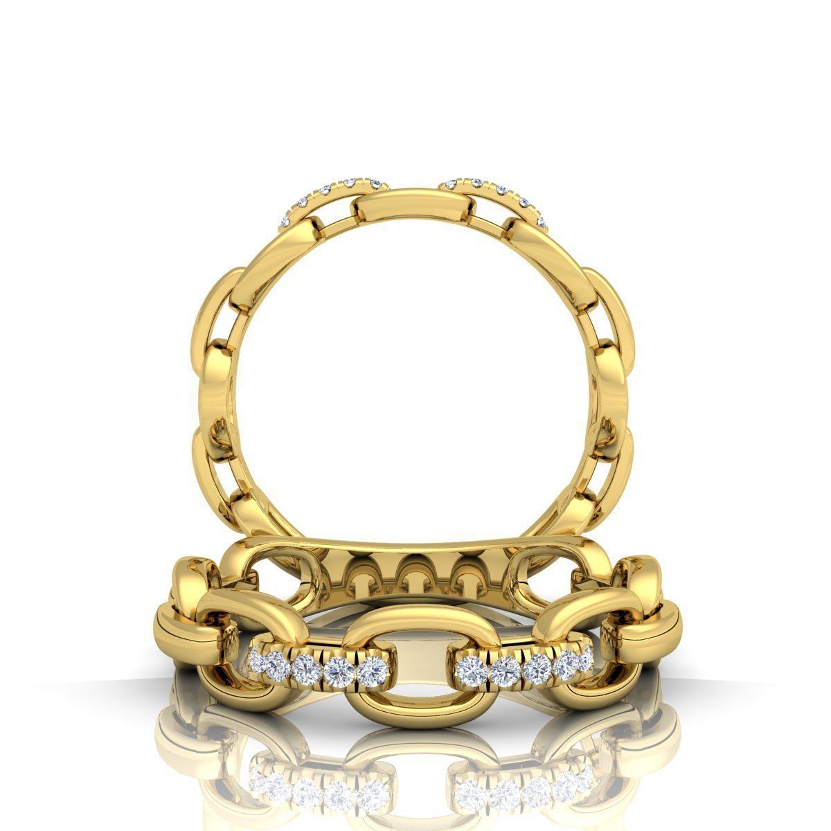 Cuban Link Ring  3D print model_7