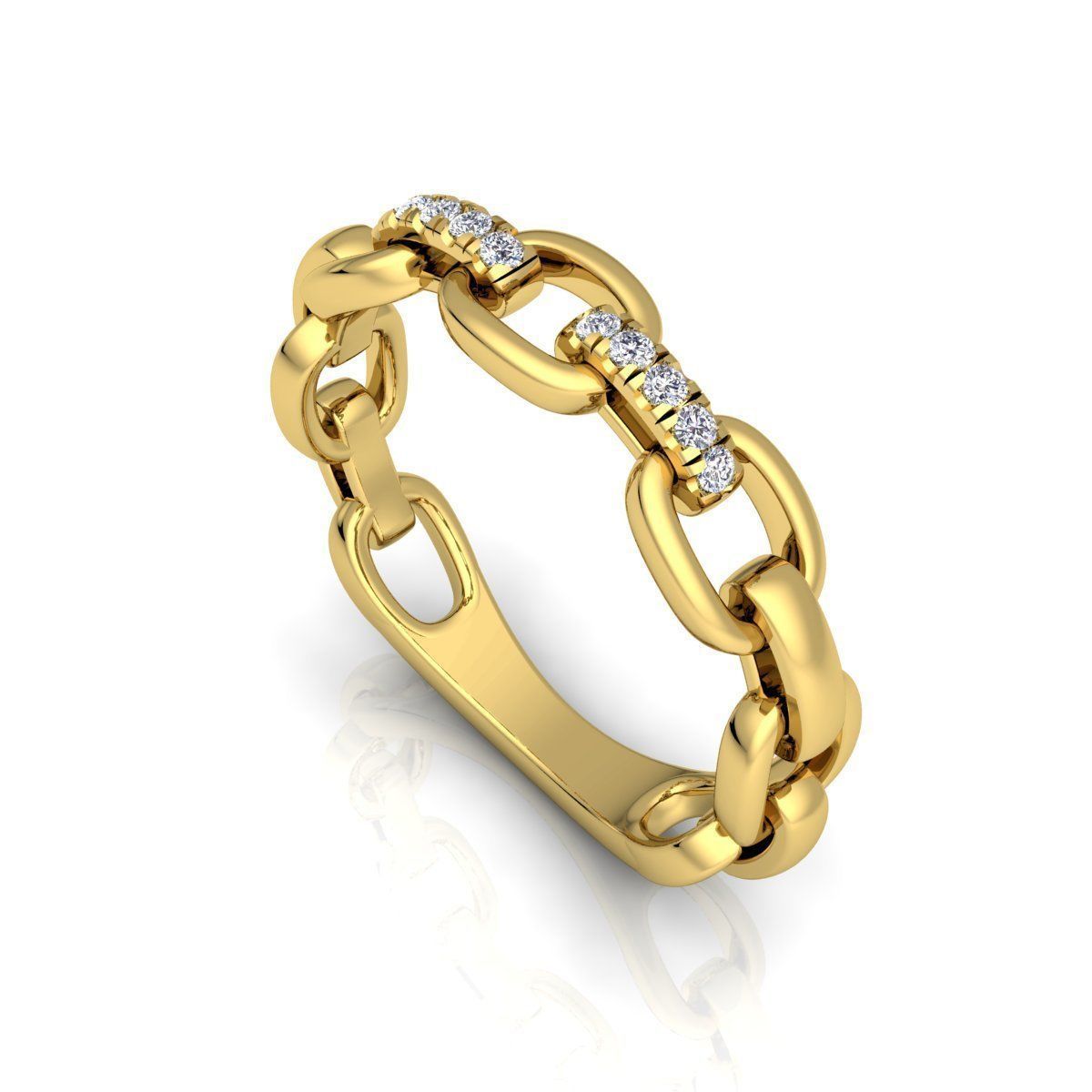Cuban Link Ring  3D print model_1