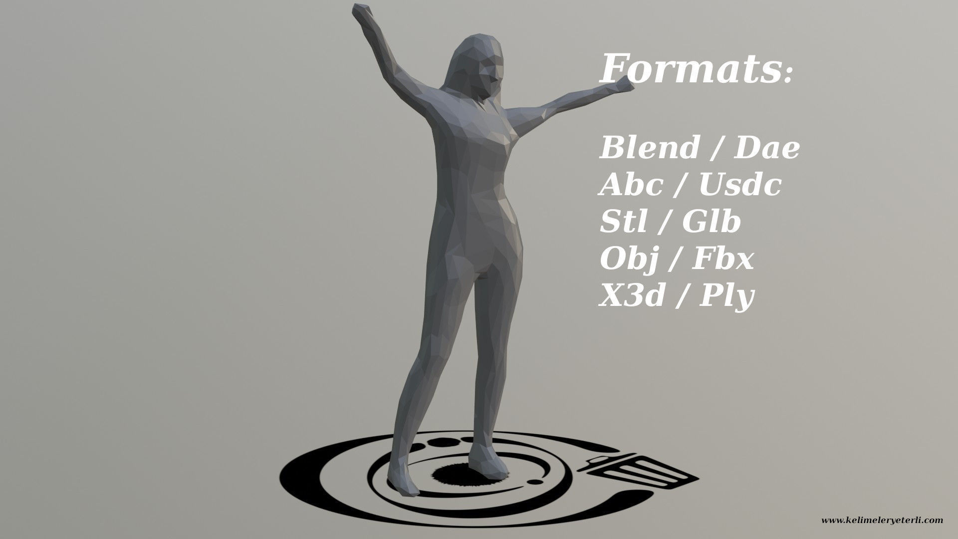 Human 067 LP R Low-poly 3D model_2