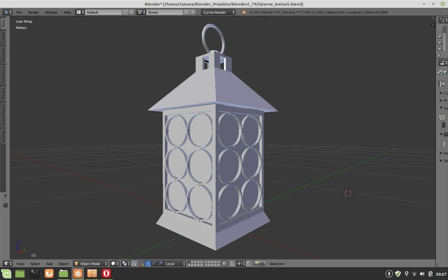 lantern with candle 3D model_3