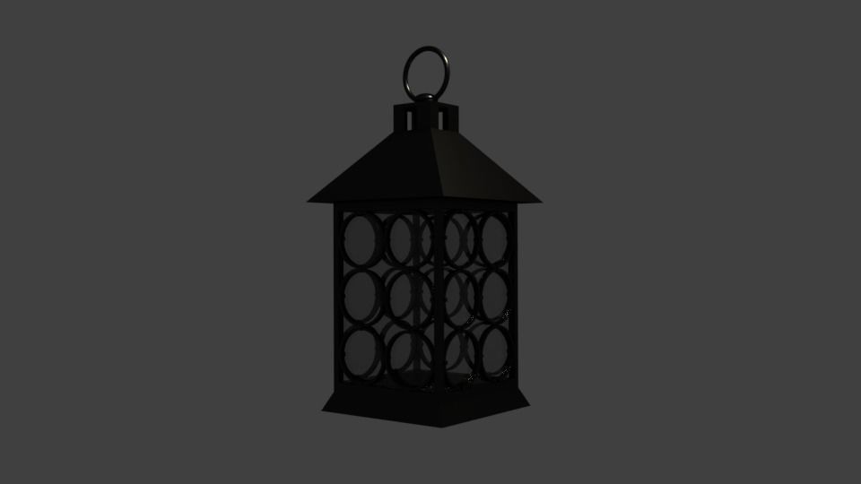lantern with candle 3D model_2