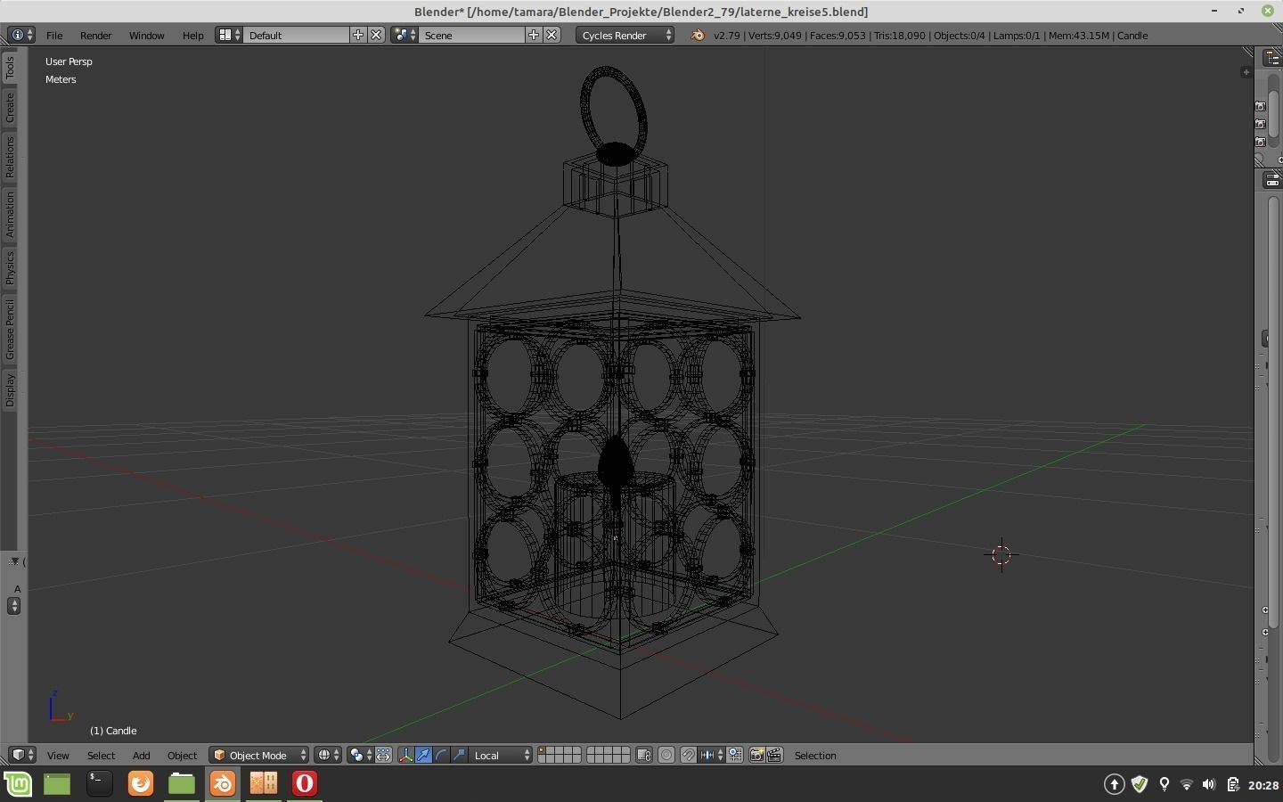 lantern with candle 3D model_4