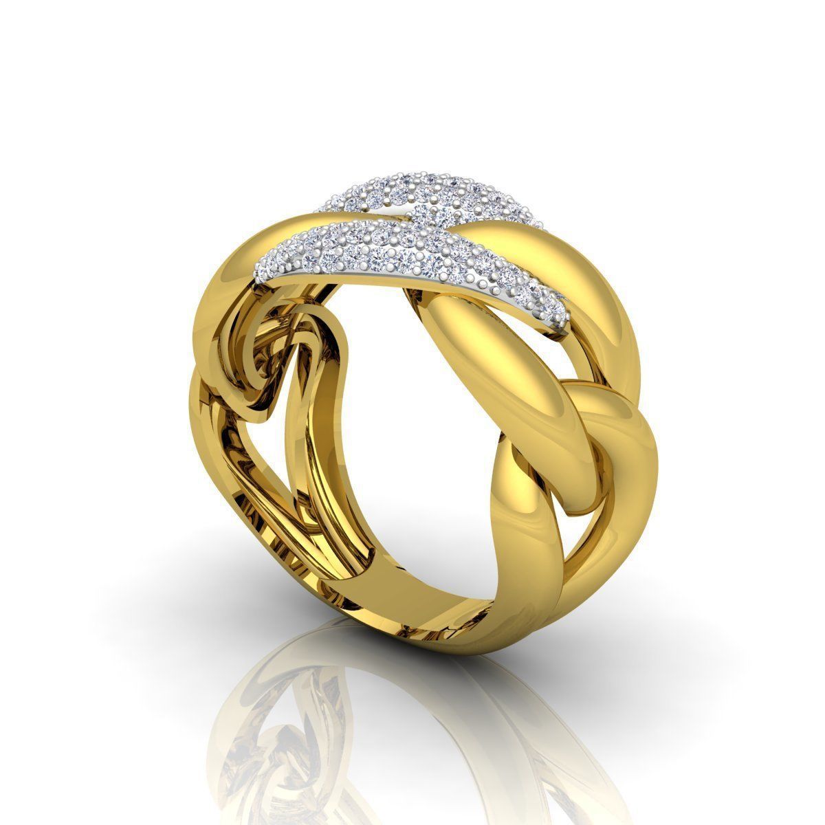 Cuban Link Ring 01 3D print model_9
