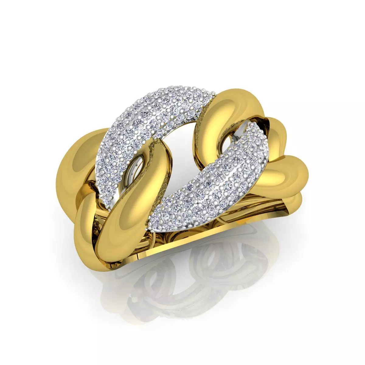 Cuban Link Ring 01 3D print model_0