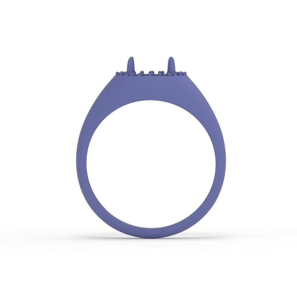 Women ring with cabochon and gems 3dm stl vintage 3D print model_12