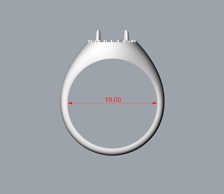 Women ring with cabochon and gems 3dm stl vintage 3D print model_19