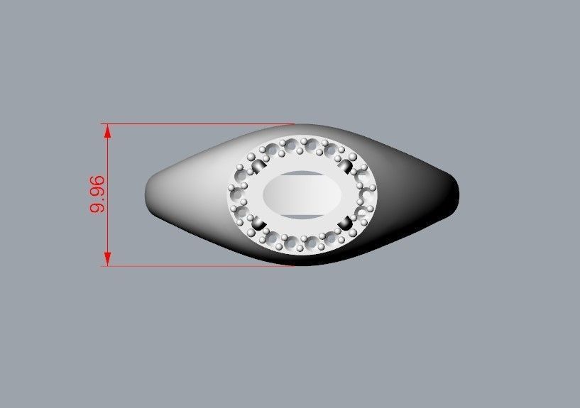 Women ring with cabochon and gems 3dm stl vintage 3D print model_20