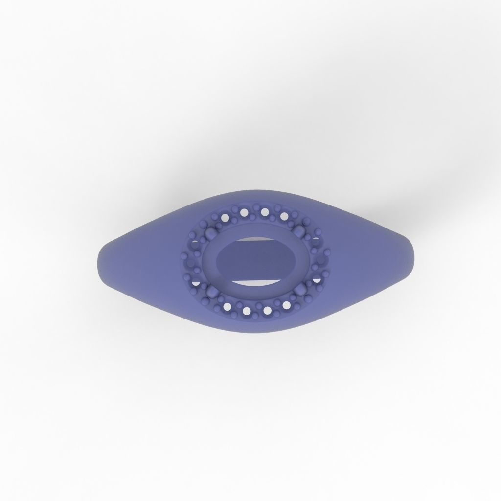 Women ring with cabochon and gems 3dm stl vintage 3D print model_10