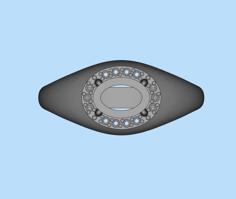 Women ring with cabochon and gems 3dm stl vintage 3D print model_25