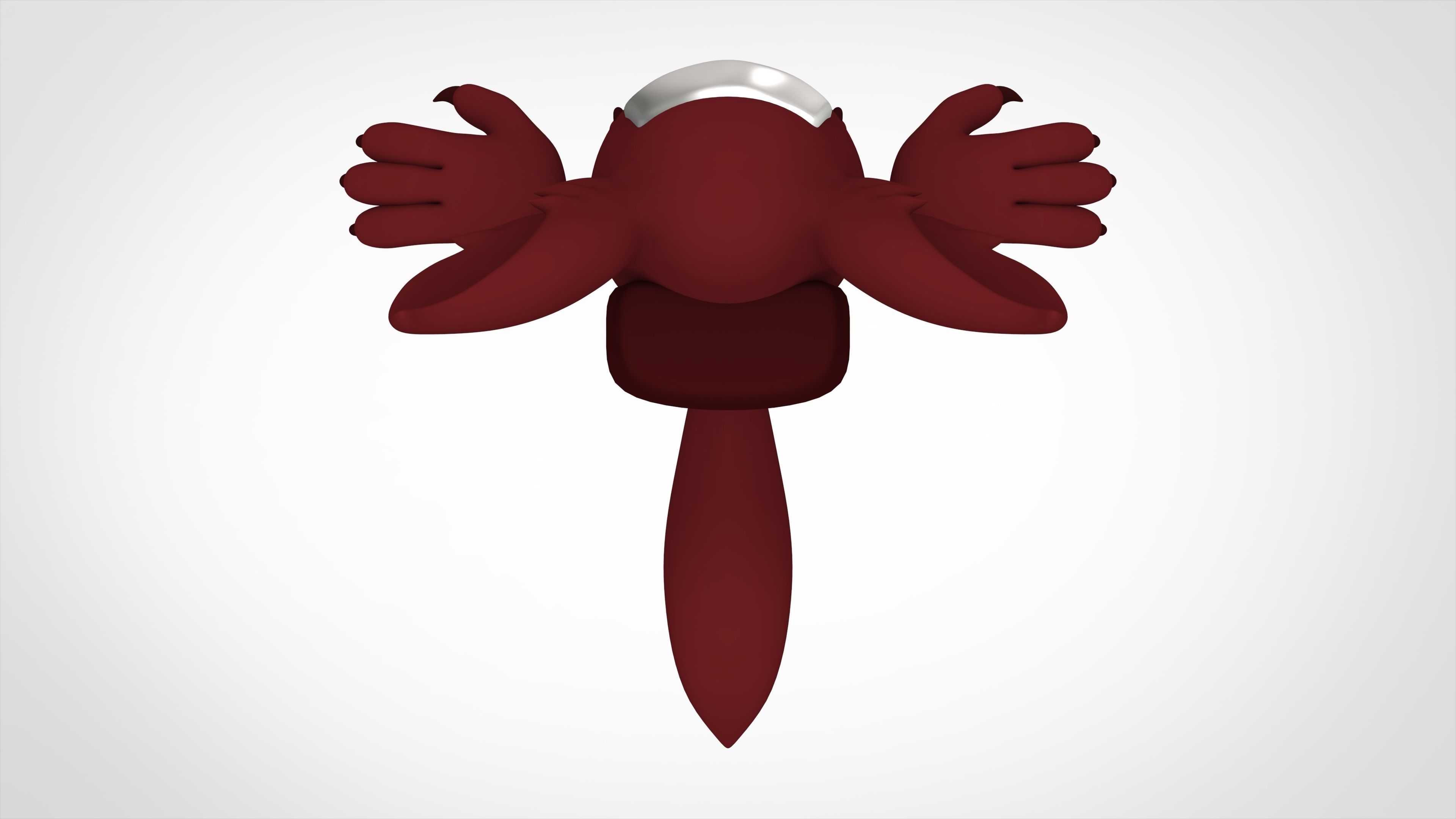 Among Us Maroon Werewolf Low-poly 3D model_9